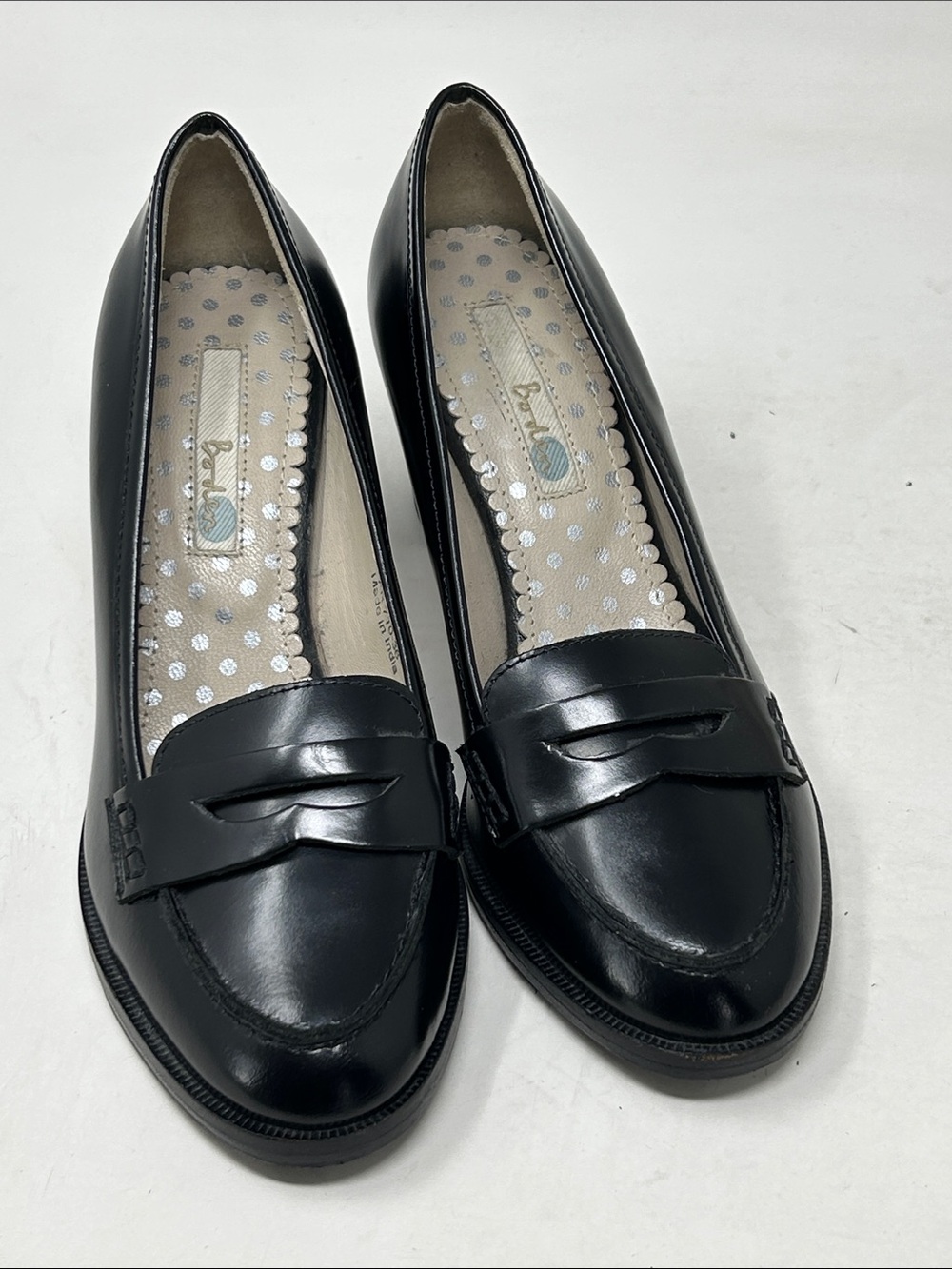 Boden Block Penny Loafers Heeled Black Womens Size 36